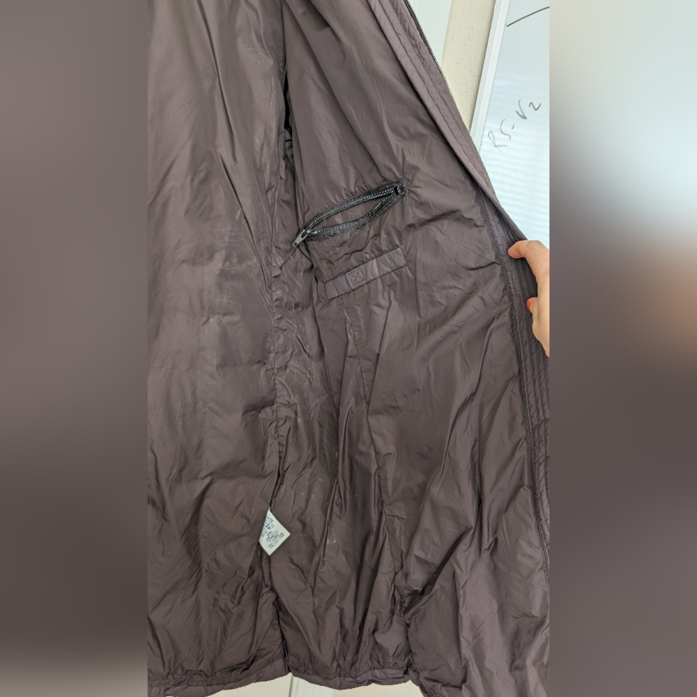 Landsend Silver Goose Down Jacket In Chocolate Brown S - Picture 12 of 13